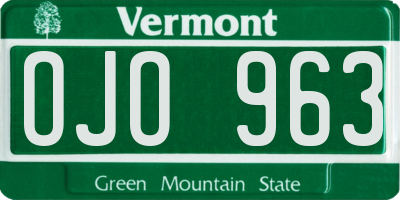 VT license plate OJO963