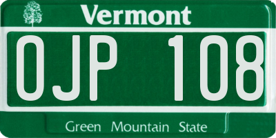 VT license plate OJP108