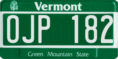 VT license plate OJP182
