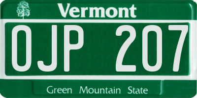 VT license plate OJP207