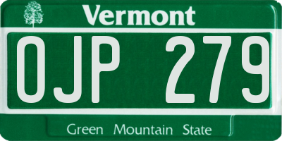 VT license plate OJP279