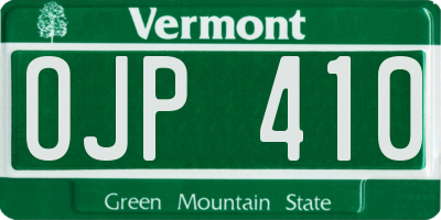 VT license plate OJP410
