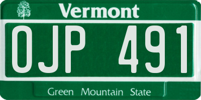 VT license plate OJP491