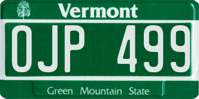 VT license plate OJP499