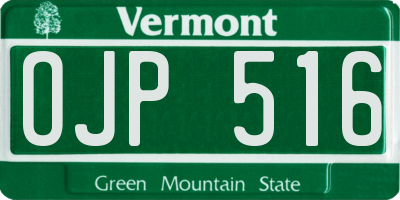 VT license plate OJP516