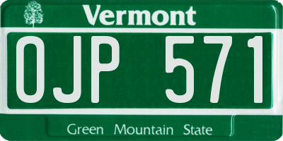 VT license plate OJP571