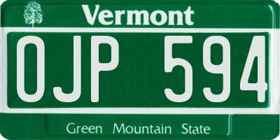 VT license plate OJP594