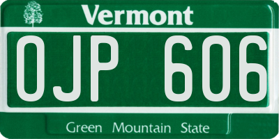VT license plate OJP606