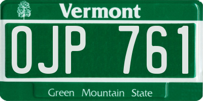 VT license plate OJP761