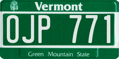 VT license plate OJP771