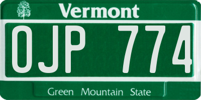 VT license plate OJP774