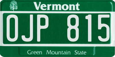 VT license plate OJP815