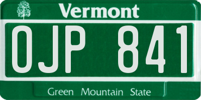 VT license plate OJP841