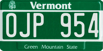 VT license plate OJP954