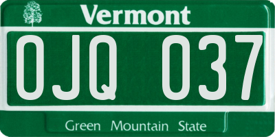 VT license plate OJQ037