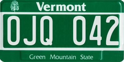 VT license plate OJQ042