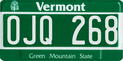 VT license plate OJQ268