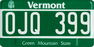 VT license plate OJQ399