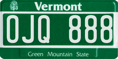 VT license plate OJQ888