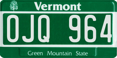 VT license plate OJQ964