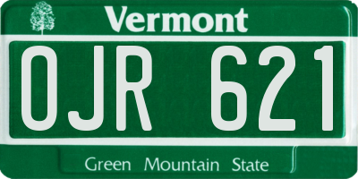 VT license plate OJR621