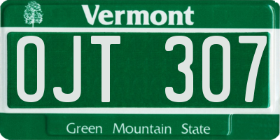 VT license plate OJT307