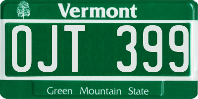 VT license plate OJT399