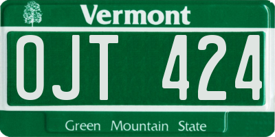 VT license plate OJT424