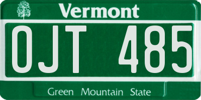 VT license plate OJT485