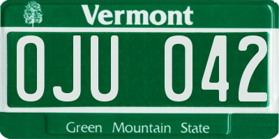 VT license plate OJU042