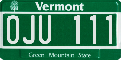 VT license plate OJU111