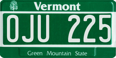VT license plate OJU225