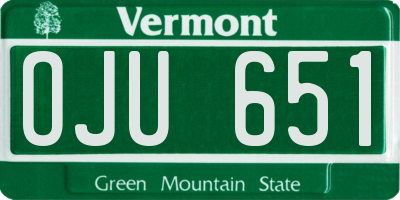 VT license plate OJU651