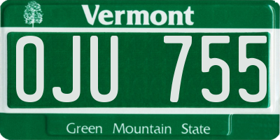 VT license plate OJU755