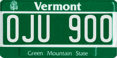 VT license plate OJU900