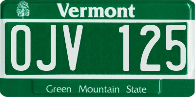 VT license plate OJV125