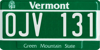 VT license plate OJV131