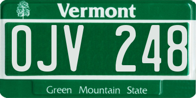 VT license plate OJV248