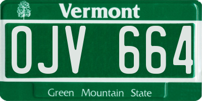 VT license plate OJV664