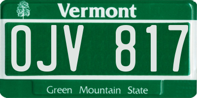 VT license plate OJV817