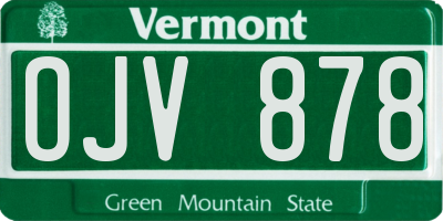 VT license plate OJV878