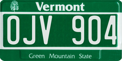 VT license plate OJV904