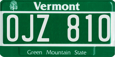 VT license plate OJZ810