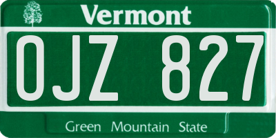 VT license plate OJZ827