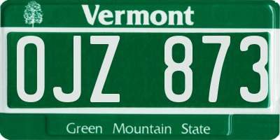 VT license plate OJZ873