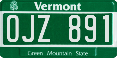 VT license plate OJZ891