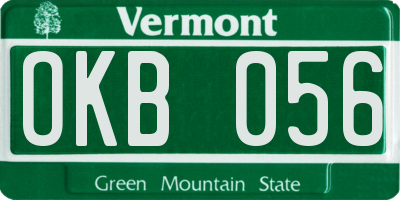 VT license plate OKB056