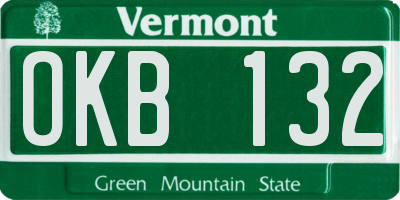 VT license plate OKB132