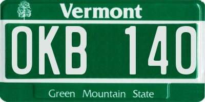 VT license plate OKB140