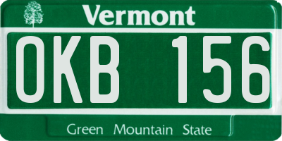 VT license plate OKB156